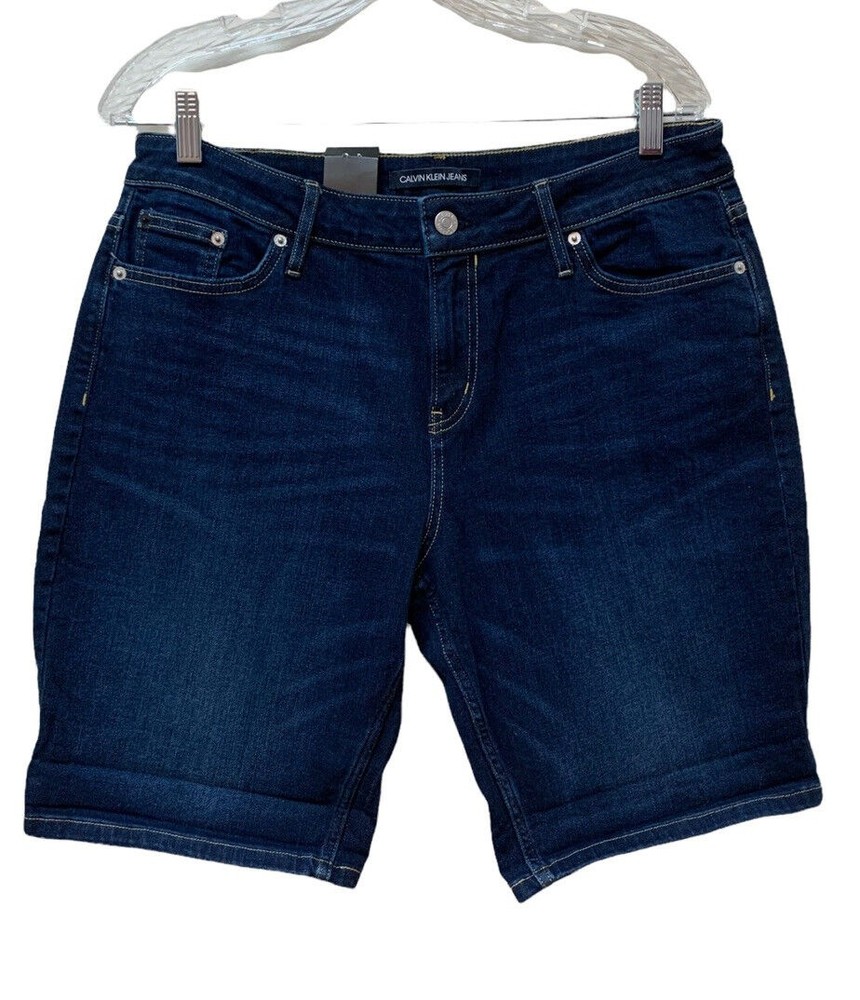 Calvin Klein Jeans Demin Cotton Stretch Bermuda Shorts Women's 12 New - Picture 3 of 10